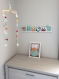 Décoration chambre bebe, cadre mural, figurines vert d'eau, beige , cadeau de naissance, personnalisé