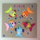 Deco chambre enfant, cadre poissons multicolores, cadeau original et personnalisé