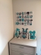 Cadre mural chambre de bébé, figurines gris bleu turquoise , cadeau personnalisé