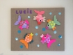 Déco chambre enfant, toile poissons 3d, multicolores, cadeau de naissance original