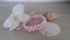Bracelet macramé rose et perles nacrées