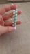 Bracelet macramé vert et perles nacrées