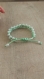 Bracelet macramé vert et perles nacrées