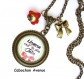 S.7.481 collier pendentif maman la plus jolie noeud rose bijou fantaisie bronze cabochon verre cadeau maman cadeau fête des mères (série 2)
