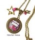 S.6.180 bijou mamie collier pendentif mamie qui déchire noir étoiles bijou fantaisie bronze collier cabochon verre cadeau mamie cadeau fête des grands-mères (série 1)