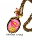 S.6.336 bijou mamie collier pendentif mamie - super mamie jaune rose fushia façon superman bijou fantaisie bronze collier cabochon verre cadeau mamie cadeau fête des grands-mères (série 8)