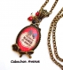 S.6.349 bijou mamie collier pendentif filigrane mamie  - meilleure mamie du monde rouge noeud bijou fantaisie bronze collier cabochon verre cadeau mamie cadeau fête des grands-mères (série 1)