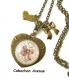 S.6.368 bijou mamie collier pendentif mamie clé coeur noeud bijou fantaisie bronze collier cabochon verre cadeau mamie cadeau fête des grands-mères (série 2)