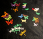 Lot de 25 découpes en papier de papillons et de libellules multicolores. scrapbooking créatif