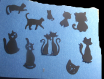 Assortiment  de  30 découpes  de papier silhouette   (die-cuts )  « chats » 