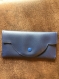 Portefeuille femme en similicuir bleu marine
