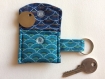 Porte clés bleu imprimé asiatique, porte clés jeton de caddie