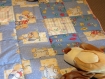 Couverture bébé/ tapis de parc/ bleu motifs oursons/ molletonné façon patchwork/couverture bébé bleu/ couverture bébé patchwork