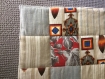 Couvre lit, couverture, dessus de lit, couvre-pieds faite à partir de carrés de tissus en flanelle et coton cousus façon patchwork