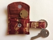 Porte clés rangement jeton de caddie, porte clés imprimé japonais rouille