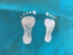 Sac pochette motif pieds en coton bleu vacances! ;-)