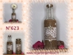 Vase n°623 recycle en verre boheme toile de jute et dentelle. fabrication artisanale 