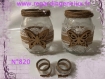 2 pots n°820 recycles en verre boheme toile de jute et dentelle 