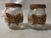 2 pots n°820 recycles en verre boheme toile de jute et dentelle 