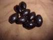 Lot de 8 perles noires ovales à facettes