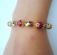 Tres beau bracelet perles nacrees et cristal swarovski 