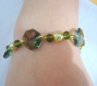 Superbe bracelet perles cristal olivine et vert 