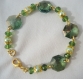 Superbe bracelet perles cristal olivine et vert 