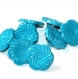 B59b1r / mercerie lot de 8 boutons fleur bleu vert 10mm