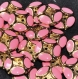B60f3r / mercerie boutons vintages métal doré email rose 18mm vendus à l'unité