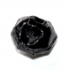 862r / petit bouton ancien en verre noir ou en jais facetté 10mm
