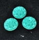 713r / lot de 3 boutons vintages originaux plastique vert pistache 18mm