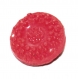 184r / petit bouton ancien en verre rouge 14mm
