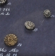 Coinderoux rare plaque échantillons mercerie 13 boutons métal filigrane