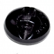 813r / bouton ancien en pâte de verre noire 18mm