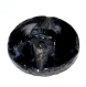 683 / bouton ancien en verre noir bleuté irisé 12mm  vendu à l'unité