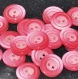 B65a1r / mercerie boutons plastique rouge et rose 12mm vendus à l'unité