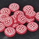 B65e1r / mercerie boutons bois laqué rouge et blanc 14mm vendus à l'unité