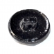 871 / bouton ancien en verre noir ciselé découpe étoile 14mm vendu à l'unité