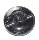 872 / bouton ancien en verre noir laçage argenté 14mm vendu à l'unité