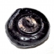 762r / bouton vintage original créateur en résine et passementerie noire 26mm