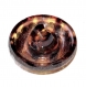 885r / bouton ancien en verre marron tigré et finition doré 18mm vendu à l'unité 