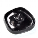 889r / bouton ancien original en verre noir et reflets gris métallique 20mm vendu à l'unité 