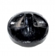 614r / petit bouton ancien verre noir motif étoile 13mm vendu à l'unité