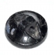 305r / petit bouton ancien verre noir ou en jais fleur 13mm vendu à l'unité