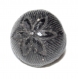 903r / tout petit bouton boule ancien en verre noir ou en jais fleur 9mm vendu à l'unité