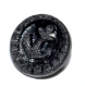 913r / petit bouton ancien original en verre noir ou en jais ancre marine 10mm vendu à l'unité