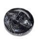 914r / petit bouton ancien en verre noir ou en jais jolie fleur 11mm vendu à l'unité