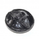925r / petit bouton ancien en verre noir ou en jais fleur marguerite 11mm vendu à l'unité
