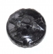 926r / bouton ancien en verre noir ou en jais motif fleur 12mm vendu à l'unité