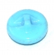 943r / bouton ancien en pâte de verre bleu motif fleur 13mm vendu à l'unité